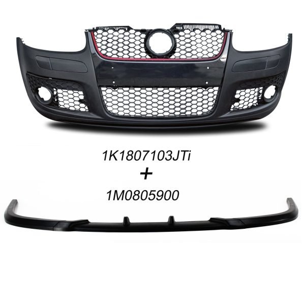 Front bumper with spoiler VW Golf 5, sport design with honeycomb grill suitable for Golf 5 (1K1) 2003-2008 - Slika 3