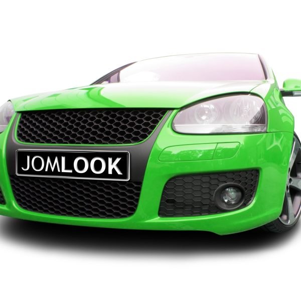 Front Grille badgeless, balck honey comb mesh with red frame line suitable for VW Golf 5 - Slika 3