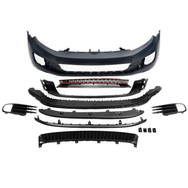 Front bumper in sport design, with grill, headlight cleaning system without PDC for VW Golf MK6