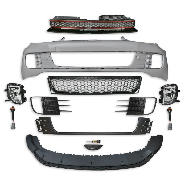 Front bumper in sport design with grill and fog lights for VW Golf 6 - Slika 3