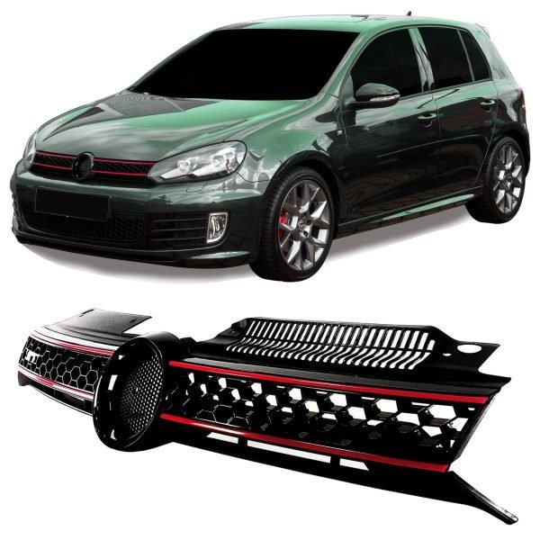 Front Grille, with slot for the badge, honey comb suitable for VW Golf 6 , 2008 - 2012