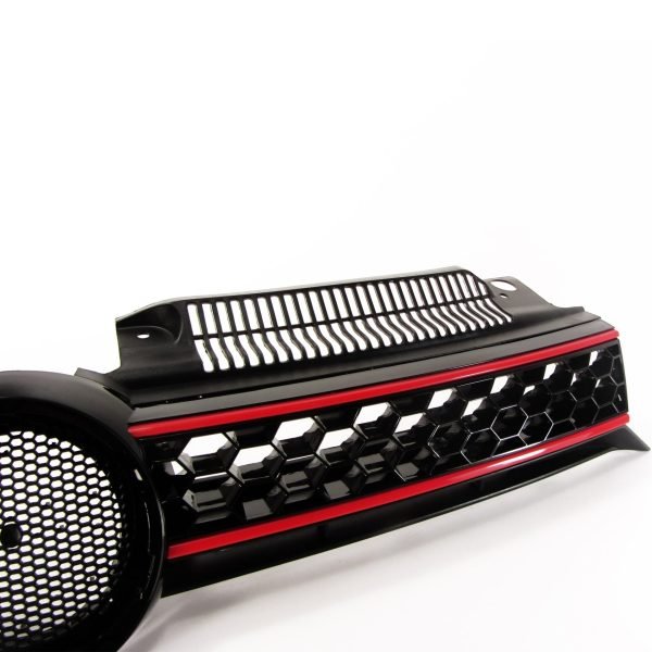 Front Grille, with slot for the badge, honey comb suitable for VW Golf MK6 GTI 2008 - 2012 - Slika 5