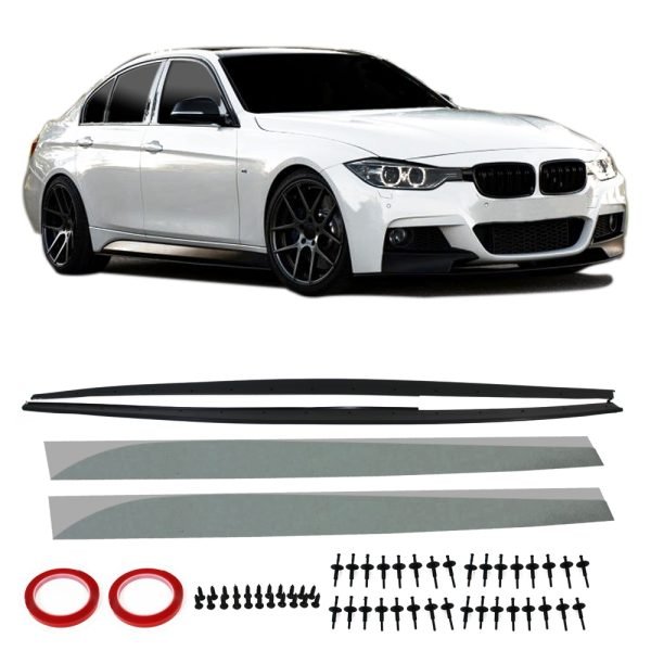Side skirt black matt suitable for BMW 3 Series, F30, 2011-2019