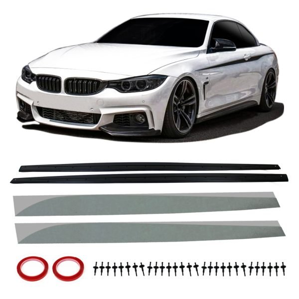 Side skirt extensions, black matt suitable for BMW F32 / F33 / F36, 2011-2019