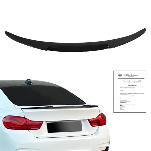 Trunk spoiler, black glossy suitable for BMW 4 series (F36) Gran Coupe, year 2013-2021
