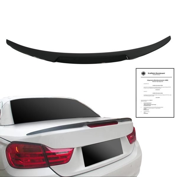 Trunk spoiler, glossy black suitable for BMW 4 series (F33) convertible, year 2012-2021