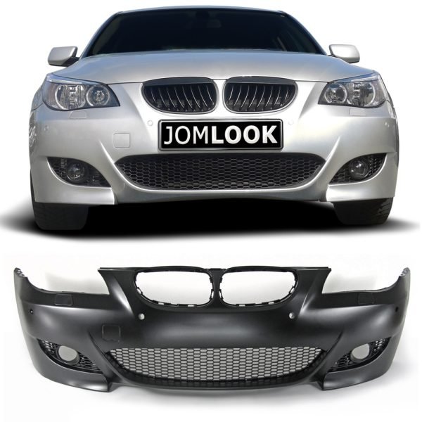 Front bumper in sport design with PDC holes suitable for BMW 5er E60 07.2003 - 03.2007 and E61 Touring year 06.2004 - 03.2007