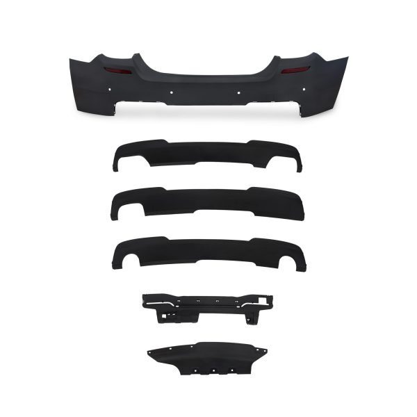 Rear bumper in sports design with PDC holes suitable for BMW 5er F10 Limousine 2010 - 2017