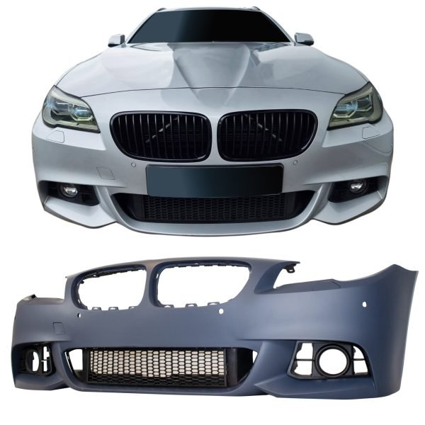 Front bumper in sport design with HCS and PDC holes suitable for BMW 5 series F10 LCI & F11 LCI 2013 - 2017