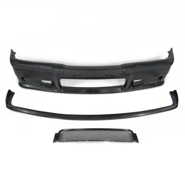Front bumper ins sports design with removeabel racing grid and spoiler suitable for BMW 3er E36 year 1990 - 1998 - Slika 3