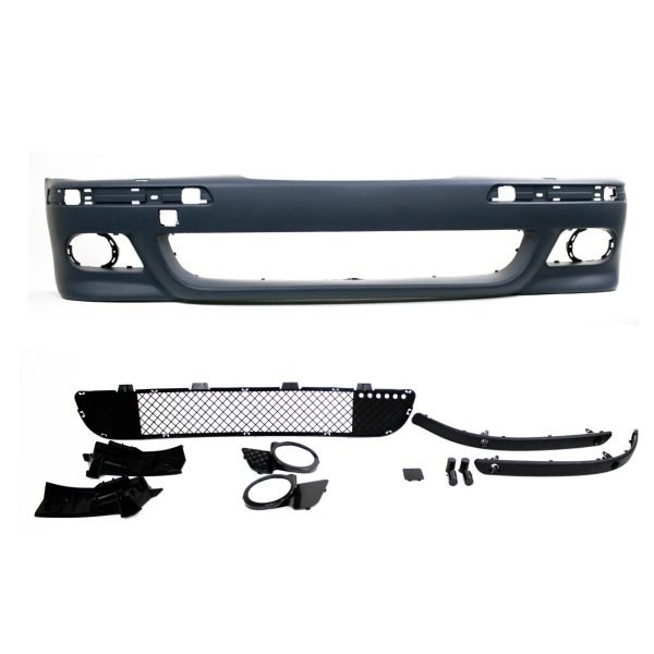 Front bumper incl. trims, grill and fog light frames, with PDC holes and HCS for BMW 5 series E39, 1996 - 2003 - Slika 2