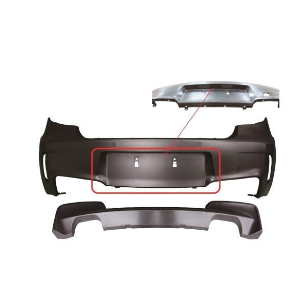 Rear bumper in sports design suitable for BMW 1er E81 and E87 year 2004-2011