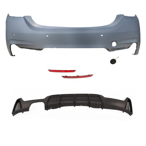 Rear bumper in sport design with PDC holes suitable for BMW 4er F32 F33 2014-2019 M Paket - Slika 2