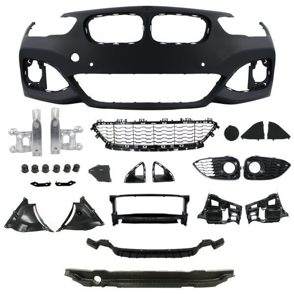Front bumper in sports design incl. kidney and lower grills, with PDC-holes suitable for BMW F20, 1 series, LCi / F21 LCi, year 2015-2019 - Slika 2