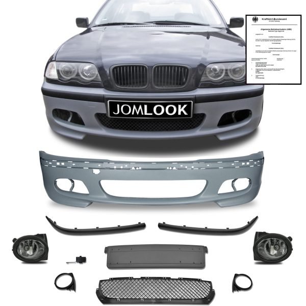 Bumper incl. Foglights clear suitable for E46 Limo Coupe Cabrio not fit for M3 Model