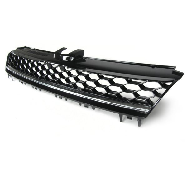 Front Grille badgeless, black honey-comb mesh with chrome stripe suitable for VW Golf 7 year 08.2012 -