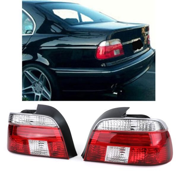Clear glass red white crystal tail lights for BMW 5 SERIES E39