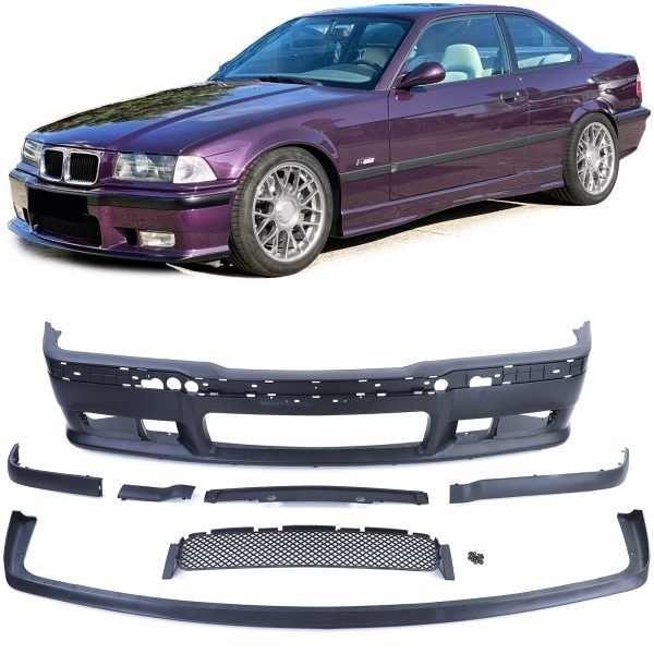 Sport front bumper with EVO spoiler lip for BMW 3 SERIES E36