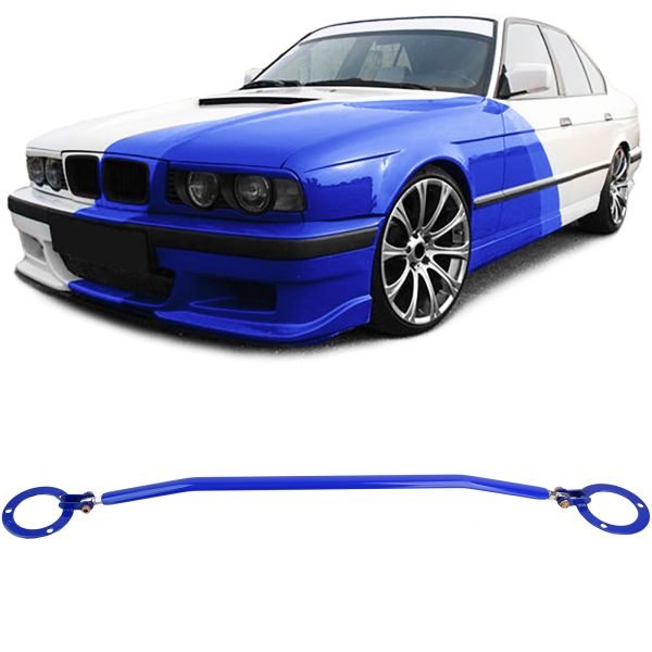 Blue aluminum adjustable strut brace for BMW 5 SERIES E34