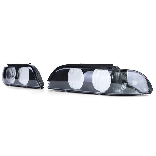 Black smoke headlight lenses pair for BMW 5 SERIES E39 - Slika 7