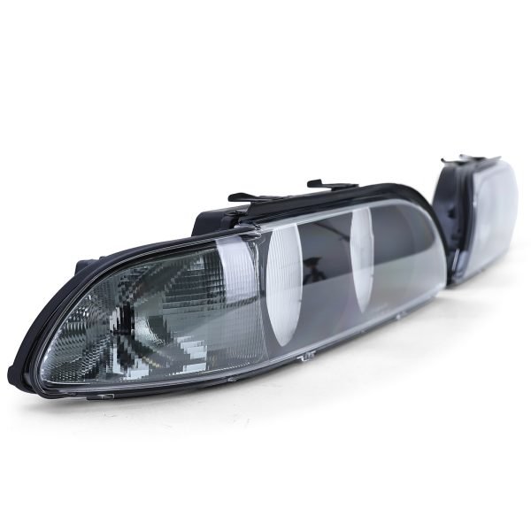 Black smoke headlight lenses pair for BMW 5 SERIES E39 - Slika 3