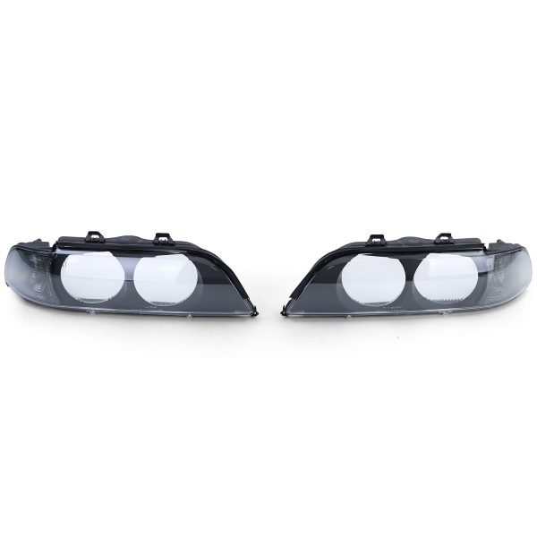 Black smoke headlight lenses pair for BMW 5 SERIES E39 - Slika 4