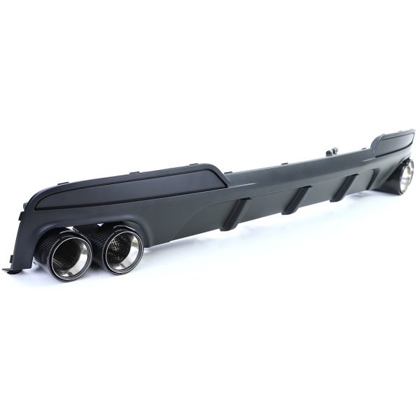 Sport matt black rear diffuser with carbon look tailpipes for BMW 5 SERIES F10/F11 - Slika 4