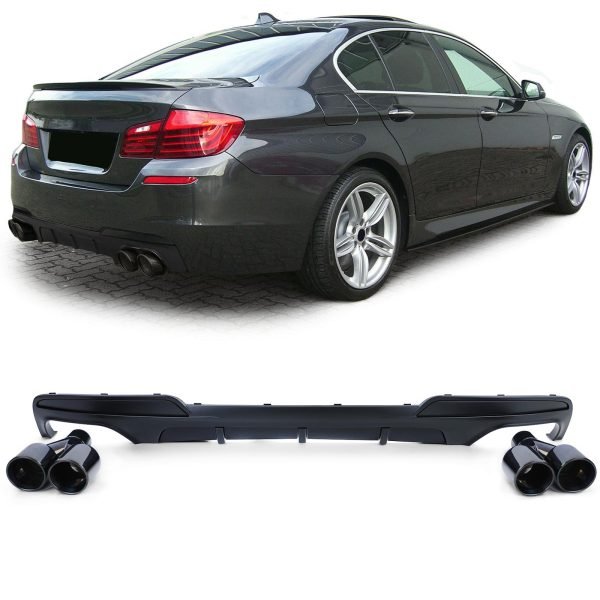 Performance matt black diffuser with tailpipes for BMW 5 SERIES F10/F11
