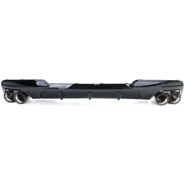 Sport gloss black rear diffuser with carbon look tailpipes for BMW 5 SERIES F10/F11 - Slika 2