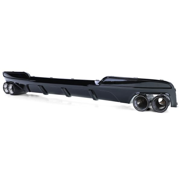 Sport gloss black rear diffuser with carbon look tailpipes for BMW 5 SERIES F10/F11 - Slika 4