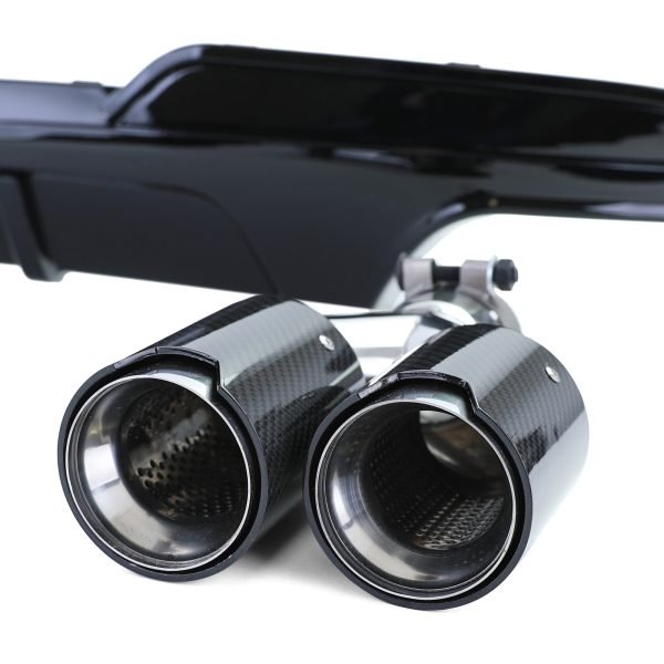 Sport gloss black rear diffuser with carbon look tailpipes for BMW 5 SERIES F10/F11 - Slika 6
