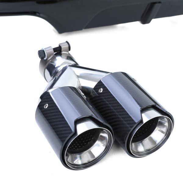 Sport gloss black rear diffuser with carbon look tailpipes for BMW 5 SERIES F10/F11 - Slika 7