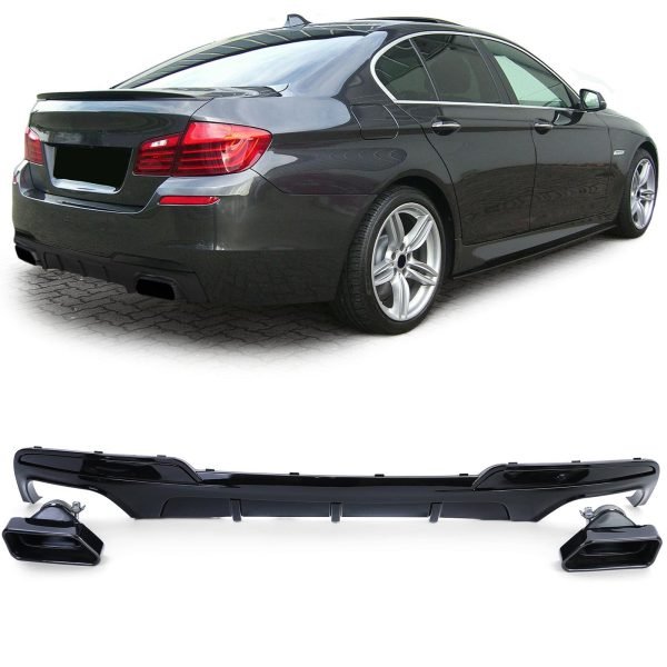 Performance gloss black diffuser with tailpipes 550 look for BMW 5 SERIES F10/F11