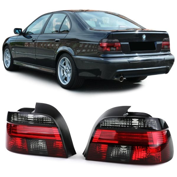 Clear glass red and black taillights for BMW 5 SERIES E39