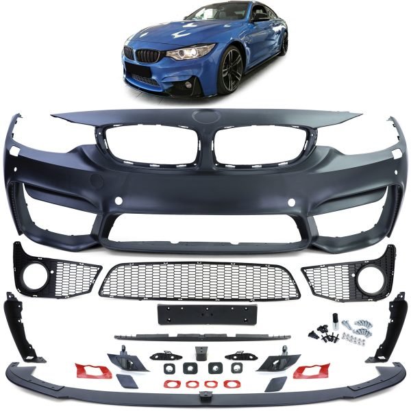 Sport matt black front bumper with lip for BMW 4 SERIES F32/F33/F36