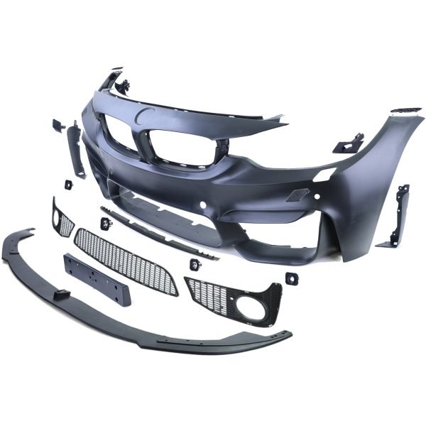 Sport matt black front bumper with lip for BMW 4 SERIES F32/F33/F36 - Slika 2
