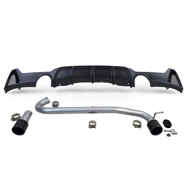 Matt black rear diffuser with black 440i look talpipes for BMW 4 SERIES F32/F33/F36 - Slika 2