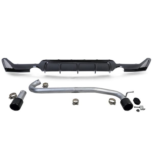 Gloss black rear diffuser with black 440i look talipipes for BMW 4 SERIES F32/F33/F36 - Slika 2