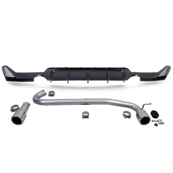 Gloss black rear diffuser with 440i look talipipes for BMW 4 SERIES F32/F33/F36 - Slika 2