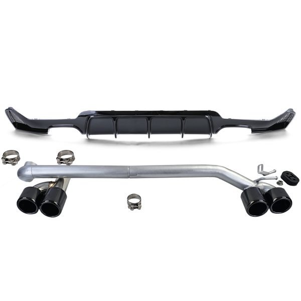 Gloss black rear diffuser with tailpipes for BMW 4 SERIES F32/F33/F36 - Slika 2