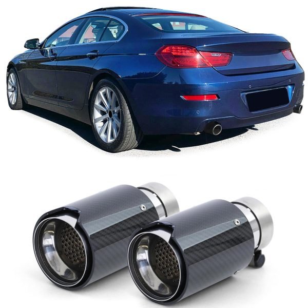 2xCarbon look black tailpipes for BMW 6 SERIES F12/F13