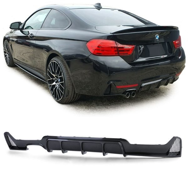 Performance carbon look rear diffuser for BMW 4 SERIES F32/F33/F36