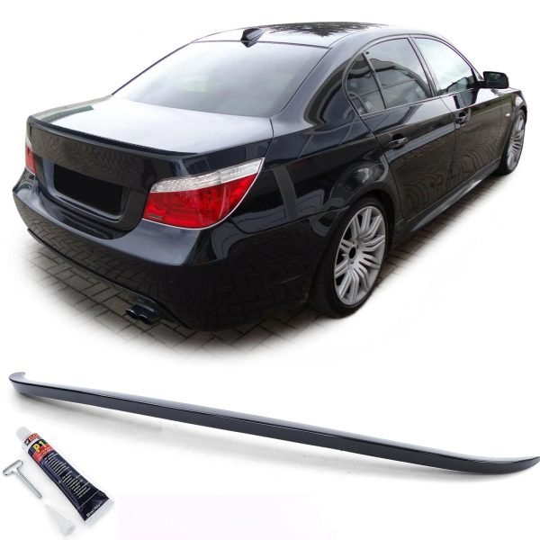 Sport gloss black rear spoiler with ABE for BMW 5 SERIES E60