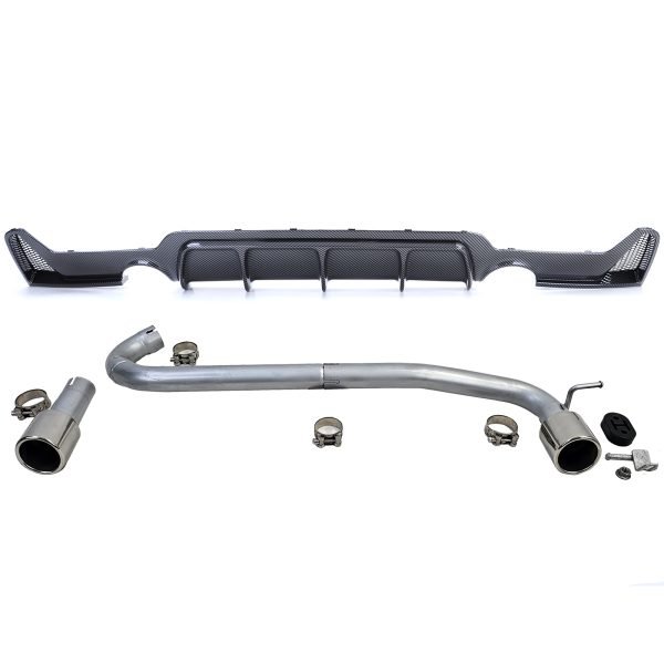Carbon look rear diffuser with 440i look tailpipes for BMW 4 SERIES F32/F33/F36 - Slika 2