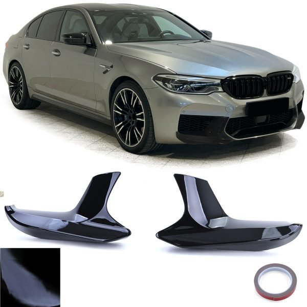 Performance gloss black bumper splitter corners for BMW M5 G90