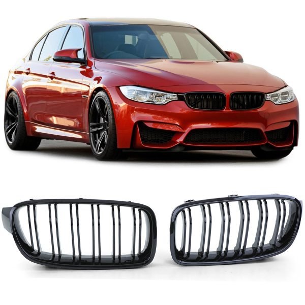 Performance glossy black double-bar grilles for BMW 3 SERIES F30/F31