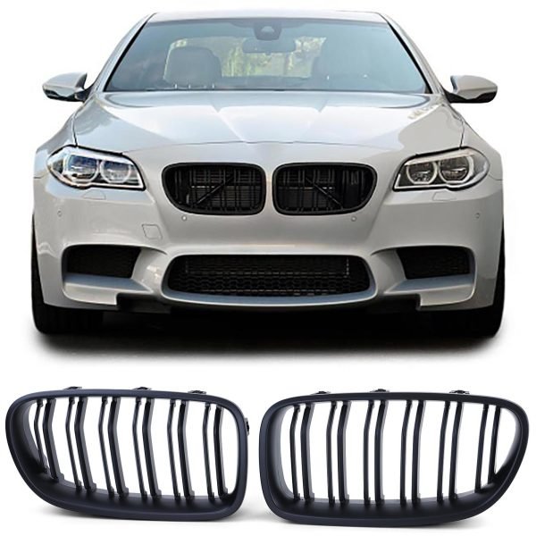 Performance matt black grilles for BMW 5 SERIES F10/F11