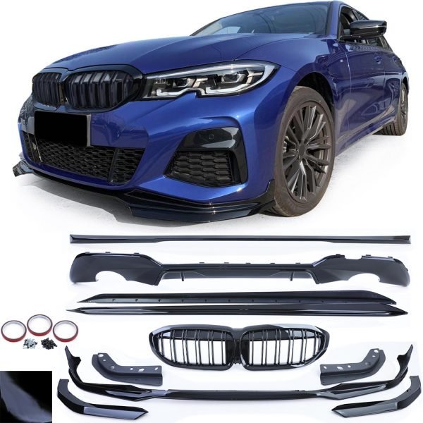 Performance body kit set in gloss black for BMW 3 SERIES G20