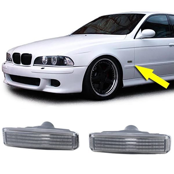 Black smoke side indicator pair for BMW 5 SERIES E39