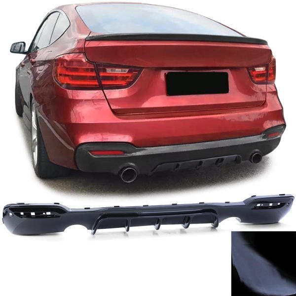 Performance rear diffuser in glossy black for BMW 340i GT F34